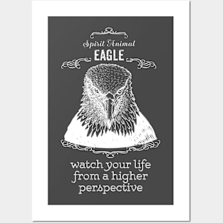 Spirit Animal - Eagle - white Posters and Art